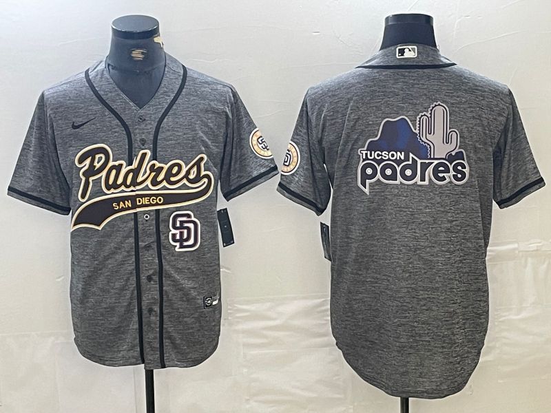 Men San Diego Padres Blank Grey Jointly 2024 Nike MLB Jersey style 6->san diego padres->MLB Jersey